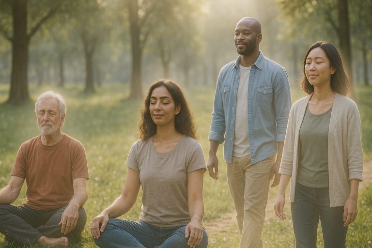People of different ages and cultures experience energy and consciousness together in nature – Reconnective Academy International