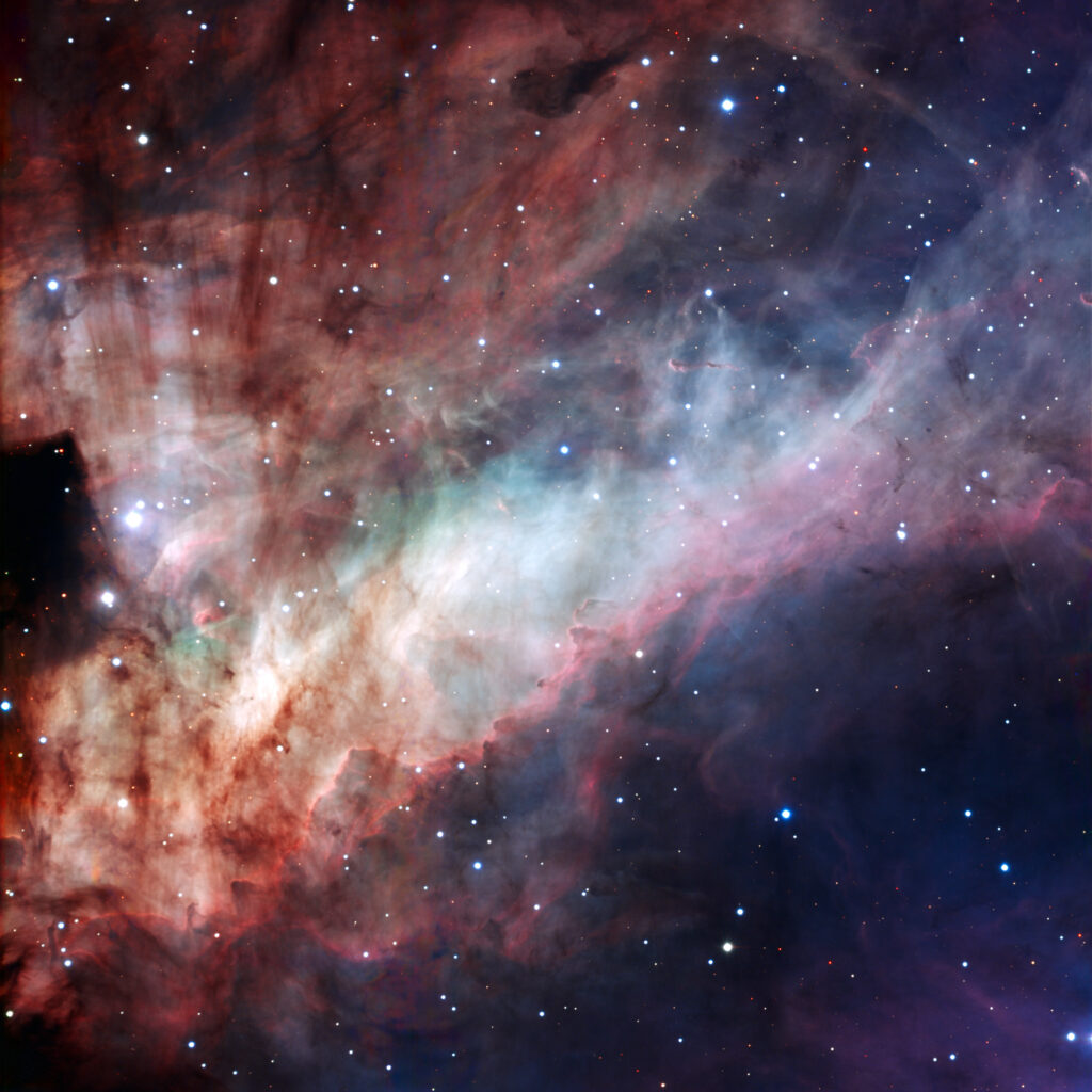 The Omega Nebula photographed by ESO, evoking the cosmos and the zero-point field discussed in quantum consciousness research